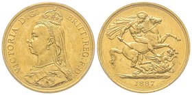 Victoria I 1837-1901
2 Pounds, 1887, AU 16 g. 917‰
Ref : Fr. 391, Spink 3865
PCGS MS61
