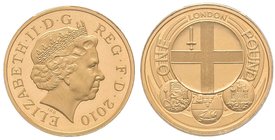 Elizabeth II 1952-
One Pound, 2010, London Arms, AU 19.61 g. 917‰
Ref : Spink J28
PCGS PROOF67 DEEP CAMEO
Quantité : 950 exemplaires. Très Rare