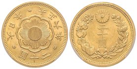Japan, YOSHIHITO 20 Yen 1917 Osaka, AU 16.68 g.
Ref : Fr. 53, JNDA 01-6
PCGS MS64