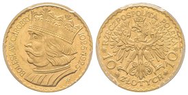 Poland, 10 zlotych, Warsaw, 1925 w, Bolesław Chrobry, AU 3.22 g.
Ref : Fr. 116
PCGS MS64
