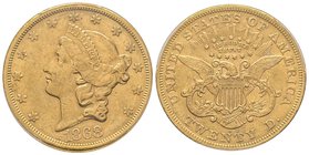 20 Dollars, San Francisco, 1868 S, AU 33.43 g. 
Ref : KM#74.2, Fr.175 
PCGS AU55