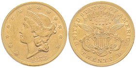 20 Dollars, Philadelphie, 1873 OPEN 3, AU 33.43 g. Ref : KM#74.2, Fr.175 
PCGS AU58