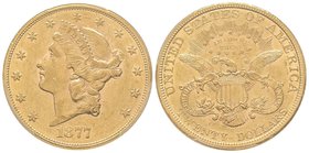 20 Dollars, Philadelphie, 1877, AU 33.43 g. 
Ref : KM#74.3, Fr.177 
PCGS AU55