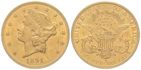 20 Dollars, San Francisco, 1894 S, AU 33.43 g. 
Ref : KM#74.3, Fr.178 
PCGS MS61