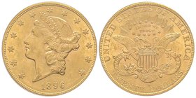 20 Dollars, San Francisco, 1896 S, AU 33.43 g. 
Ref : KM#74.3, Fr.178 
PCGS MS61
