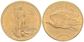 20 Dollars, Denver, 1914 D, AU 33.43 g.
Ref : Fr. 187, KM#131 
PCGS MS63