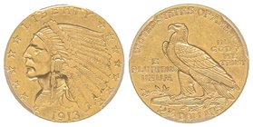 2.5 Dollars, Philadelphie, 1913, AU 4.18 g.
Ref : Fr. 120, KM#72 
PCGS AU55