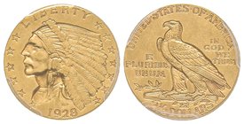 2.5 Dollars, Philadelphie, 1928, AU 4.18 g.
Ref : Fr. 120, KM#72 
PCGS AU55