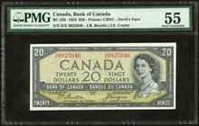 Canada Bank of Canada $20 1954 BC-33b Devil's Face PMG About Uncirculated 55. 

HID09801242017
