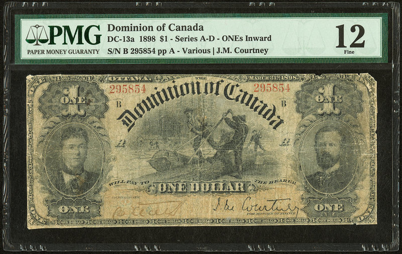 Canada Dominion of Canada $1 31.3.1898 DC-13a PMG Fine 12. Trimmed.

HID09801242...
