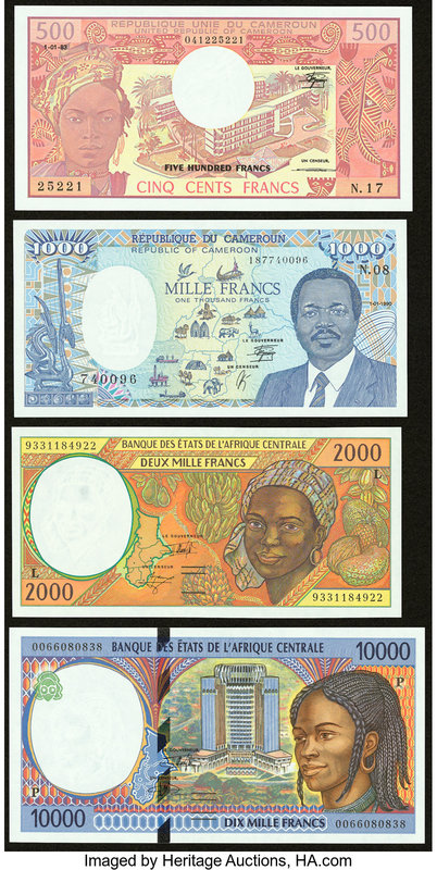 Central Africa Group Lot of 4 Examples Crisp Uncirculated. 

HID09801242017