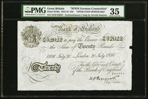 Great Britain Bank of England 20 Pounds 1934-43 Pick 337Ba "Operation Bernhard" PMG Choice Very Fine 35. Paper maker's notch.

HID09801242017