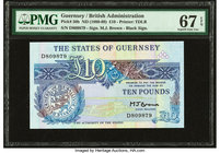 Guernsey States of Guernsey 10 Pounds ND (1980-89) Pick 50b PMG Superb Gem Unc 67 EPQ. 

HID09801242017