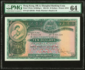Hong Kong Hongkong & Shanghai Banking Corp. 10 Dollars 14.1.58 Pick 179Ab KNB63 PMG Choice Uncirculated 64. 

HID09801242017