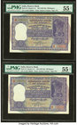 India Reserve Bank of India 100 Rupees ND (1957-62) Pick 44 Jhun6.7.4.1 Two Consecutive Examples PMG About Uncirculated 55Net. Staple holes at issue; ...