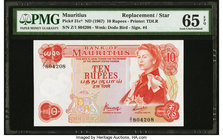 Mauritius Bank of Mauritius 10 Rupees ND (1967) Pick 31c* Replacement PMG Gem Uncirculated 65 EPQ. 

HID09801242017
