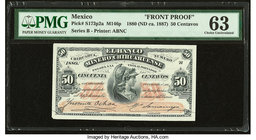 Mexico Banco Minero Chihuahuense 50 Centavos 1880-87 Pick S173p2a M146p Front Proof PMG Choice Uncirculated 63. 

HID09801242017