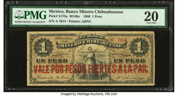 Mexico Banco Minero Chihuahuense 1 Peso 1880 Pick S175a M148a PMG Very Fine 20. 

HID09801242017