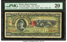 Mexico Banco Nacional de Mexicano 20 Pesos 1.8.1905 Pick S259f M300g PMG Very Fine 20. 

HID09801242017
