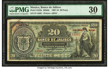 Mexico Banco De Jalisco 20 Pesos 12.3.1907 Pick S322b M388b PMG Very Fine 30. 

HID09801242017