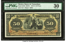 Mexico Banco de Tamaulipas 50 Pesos 10.1.1914 Pick S432b M523b PMG Very Fine 30. 

HID09801242017