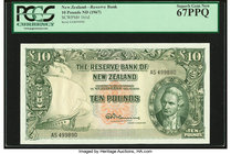 New Zealand Reserve Bank of New Zealand 10 Pounds ND (1967) Pick 161d PCGS Superb Gem New 67PPQ. 

HID09801242017