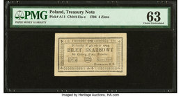 Poland Treasury Note 4 Zlote 1974 Pick A11 PMG Choice Uncirculated 63. 

HID09801242017