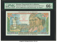 Reunion Department de la Reunion 10 Nouveaux Francs on 500 Francs ND (1971) Pick 54b PMG Gem Uncirculated 66 EPQ. 

HID09801242017
