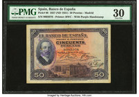 Spain Banco de Espana 50 Pesetas 17.5.1927 Pick 80 PMG Very Fine 30. Ink stamp; annotation.

HID09801242017