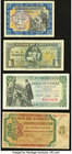 Spain Banco de Espana 5 Pesetas 10.8.1938 Pick 110a; 1 Peseta 1.6.1940 Pick 121a; 4.9.1940 Pick 122a; 5 Pesetas 21.10.1940 Pick 124a Fine or Better. 
...