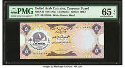 United Arab Emirates Currency Board 5 Dirhams ND (1973) Pick 2a PMG Gem Uncirculated 65 EPQ. 

HID09801242017