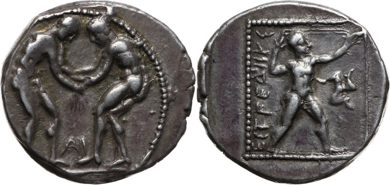 Greece, Pamphylia, Aspendos, Stater 385-370 BC, wrestlers
Grecja, Pamfilia, Asp...