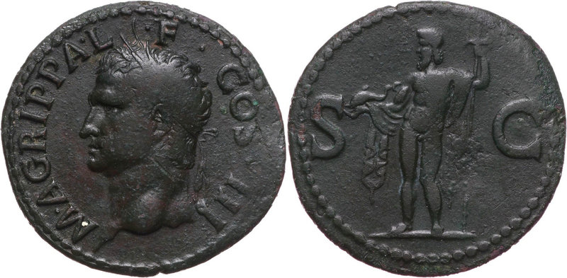 Roman Empire, Agrippa before 12 AD, posthumous issue by Caligula (37-41), As, Ro...