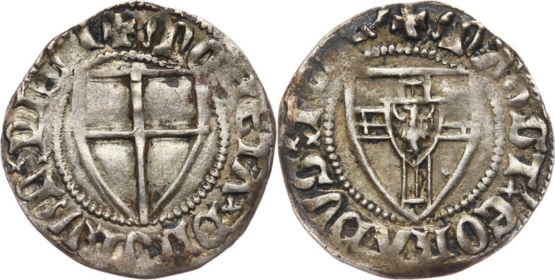 Zakon Krzyżacki, Konrad III von Jungingen 1393-1407, szeląg
 Waga 1,68 g. Miejs...