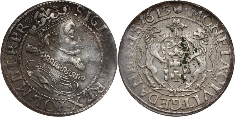 Zygmunt III Waza, ort 1613, Gdańsk
 Nierówna patyna, ale ładnie zachowane detal...