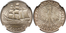 II RP, 2 złote 1936, Warszawa, żaglowiec