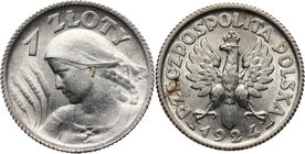II RP, 1 złoty 1924, Paryż, żniwiarka