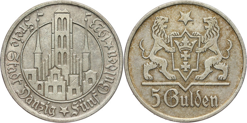 Wolne Miasto Gdańsk, 5 guldenów 1923, Utrecht, Kościół Marii Panny
 

Grade: ...