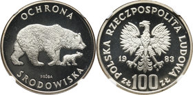 PRL, 100 złotych 1983, Niedźwiedzie, PRÓBA MAX