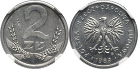 PRL, 2 złote 1989, PRÓBA, aluminium