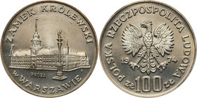 PRL, 100 złotych 1974, Zamek Królewski w Warszawie, PRÓBA, srebro