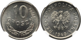 PRL, 10 groszy 1949, PRÓBA, nikiel MAX