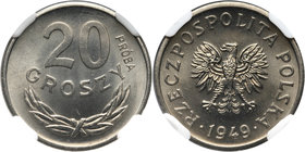 PRL, 20 groszy 1949, PRÓBA, nikiel