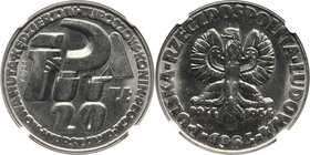 PRL, 20 złotych 1964, Sierp i kielnia, PRÓBA, nikiel