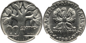 PRL, 20 złotych 1964, Drzewo, PRÓBA, nikiel