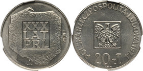 PRL, 20 złotych 1974, XXX Lat PRL, PRÓBA, nikiel