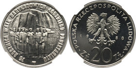 PRL, 20 złotych 1980, Proletariat, PRÓBA, nikiel MAX