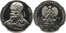PRL, 50 złotych 1979, Mieszko I, PRÓBA, nikiel MAX