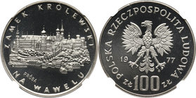PRL, 100 złotych 1977, Zamek na Wawelu, PRÓBA, nikiel MAX