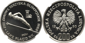 PRL, 200 złotych 1980, Olimpiada w Lake Placid, PRÓBA, nikiel MAX